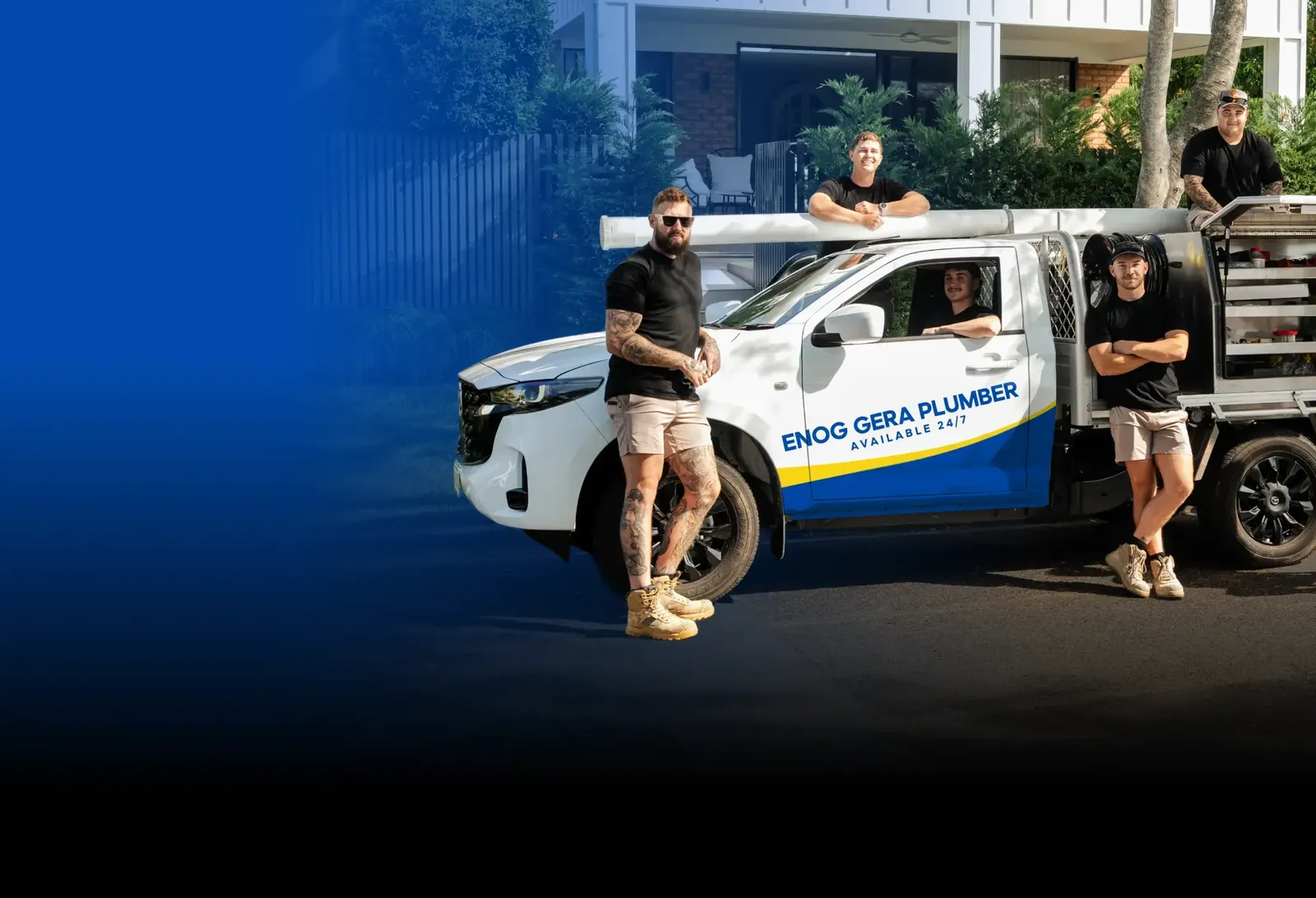 Enoggera Plumber team with the ute